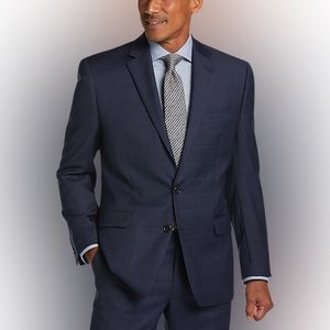 Lauren by Ralph Lauren Ultraflex Suit Classic Blue Plaid 52L (NWT)